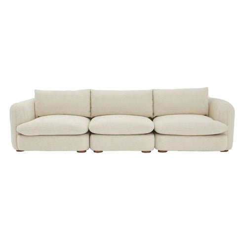 Bryce Beige Boucle Minimalist Simple 4 Seater Arm Sofa 3-Piece Couch