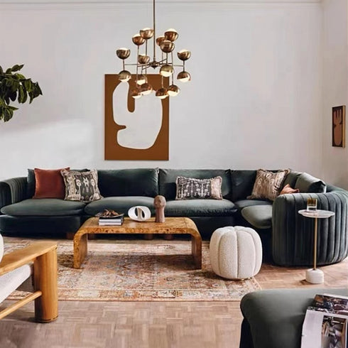 Bryce Boucle Minimalist Simple Loveseat Sofa Arm Couch