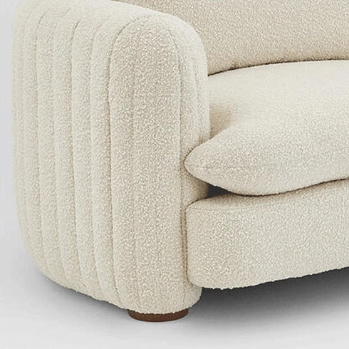 Bryce Beige Boucle Minimalist Simple 4 Seater Arm Sofa 3-Piece Couch