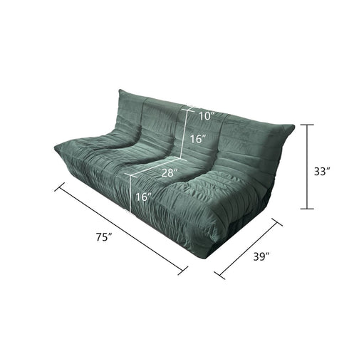 Elvira Velvet 3 Seater Sofa High-back Couch