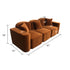 Skyla Boucle/Velvet 3 Seater Cube 3-Piece Couch
