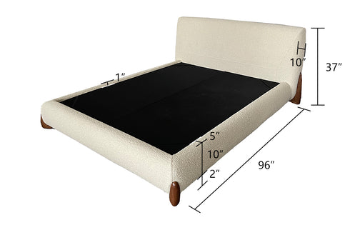 Ellie Boucle Fabric Minimalist Bed Frame