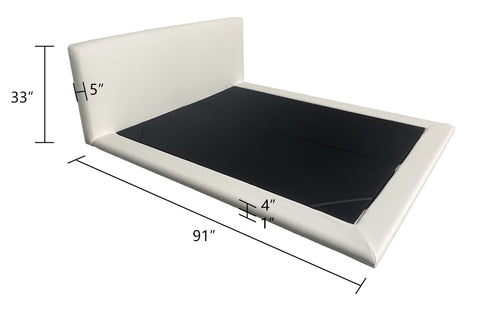 Cesar Suede Fabric Contemporary Minimalist Bed Frame