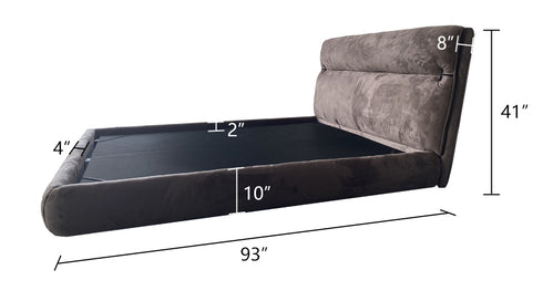 Loup Suede Fabric Upholstered Bed Frame