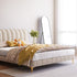 Cato Velvet Bed Frame Stripe Pattern Headboard