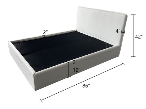 Evan Minimalist Cotton Linen Blend Bed Frame