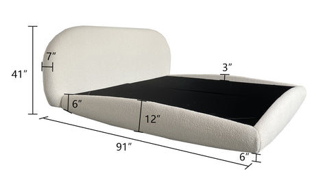Bailey Boucle Fabric Floating Bed Frame