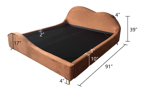 Bryant Suede Fabric Curved Design Bed Frame