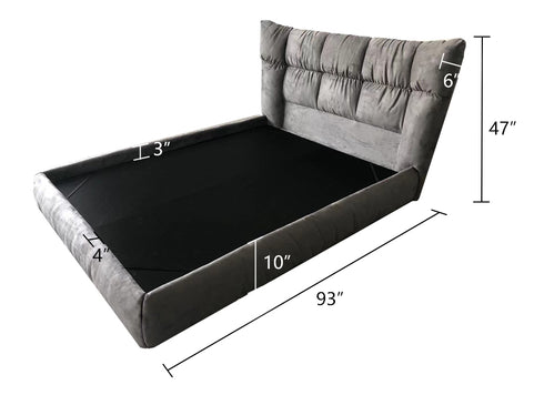 Elliott Suede Fabric Wide Headboard Bed Frame