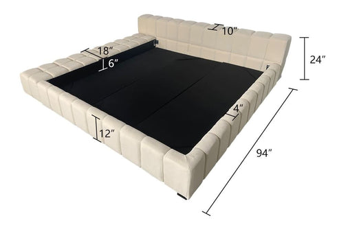 Amara Matte Tech Cloth Contemporary Bed Frame