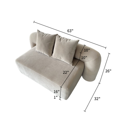 Cantrell Velvet Loveseat Sofa Modern Couch