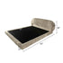 Edna Suede Fabric Curved Headboard Modern Floating Bed Frame