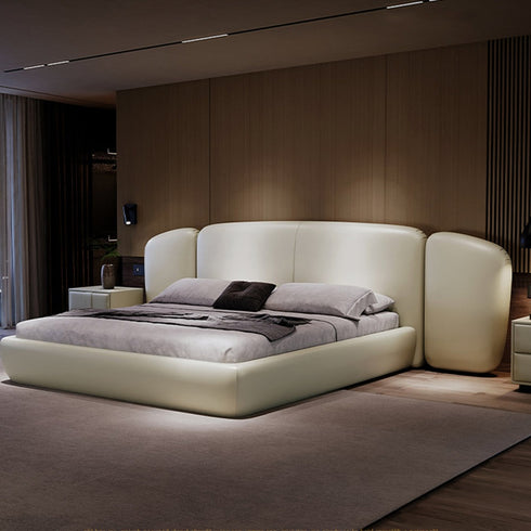 Calgary Technical Fabric Luxury Wide Headboard Bed Frame