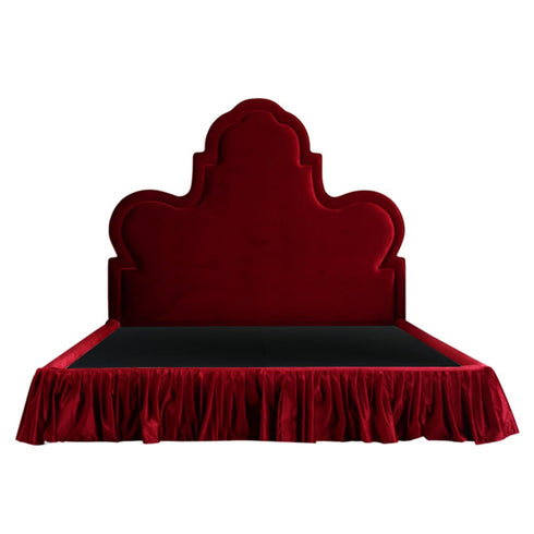 Ciel Velvet High Headboard Vintage Luxury Bed Frame