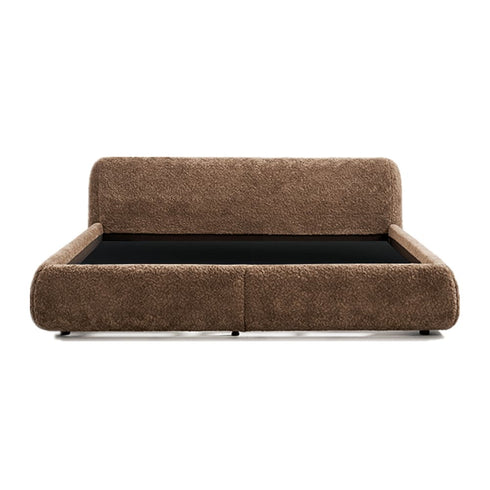 Domick Teddy Fleece Modern Low Headboard Bed Frame