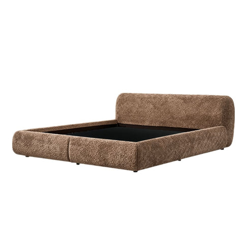 Domick Teddy Fleece Modern Low Headboard Bed Frame