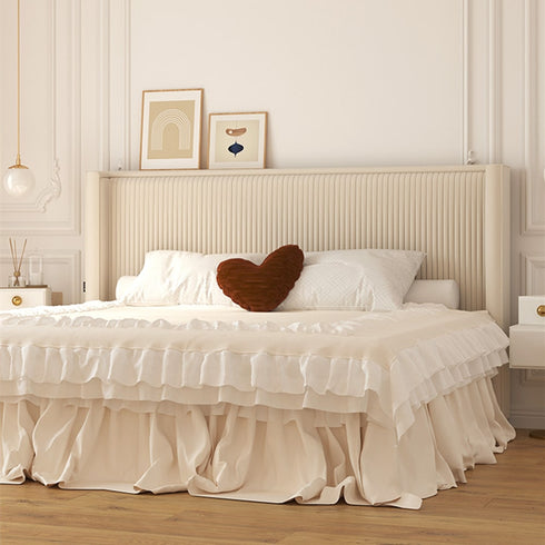 Cade Velvet Modern High Headboard Bed Frame