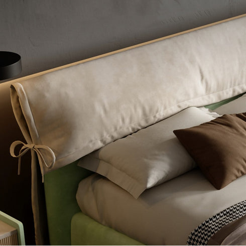 Caelan Modern Suede Fabric Upholstered Headboard Bed Frame