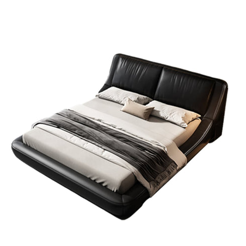 Calais Microfiber Leather Thick Headboard Luxury Bed Frame