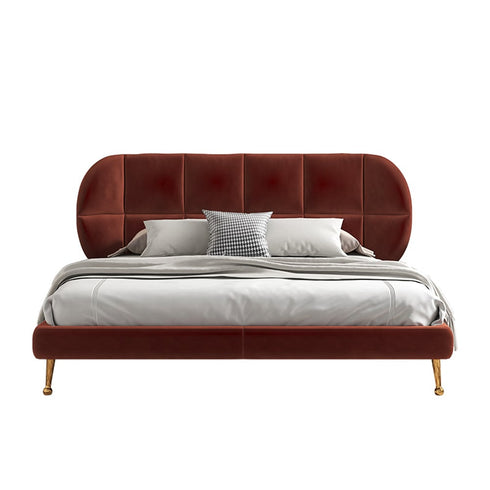 Calderon Velvet Wide Headboard Modern Bed Frame