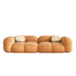 Caley Velvet Fabric Round Shaped 2 Modules Sofa Modern Arm Couch