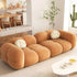 Caley Velvet Fabric Round Shaped 2 Modules Sofa Modern Arm Couch