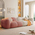 Caley Velvet Fabric Round Shaped 2 Modules Sofa Modern Arm Couch