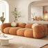 Caley Velvet Fabric Round Shaped 2 Modules Sofa Modern Arm Couch