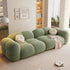 Caley Velvet Fabric Round Shaped 2 Modules Sofa Modern Arm Couch