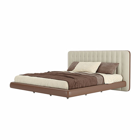 Camacho Technical Fabric Mixed Color Modern High Headboard Floating Bed Frame