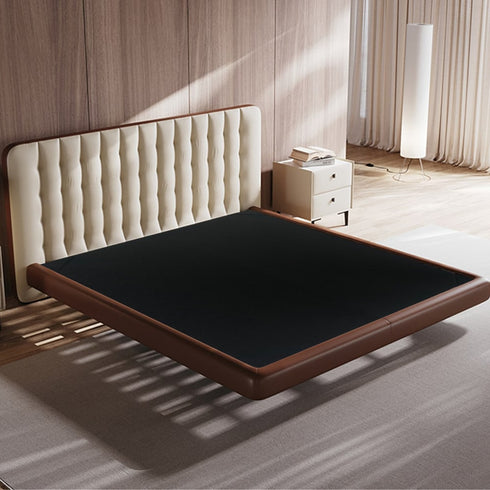 Camacho Technical Fabric Mixed Color Modern High Headboard Floating Bed Frame