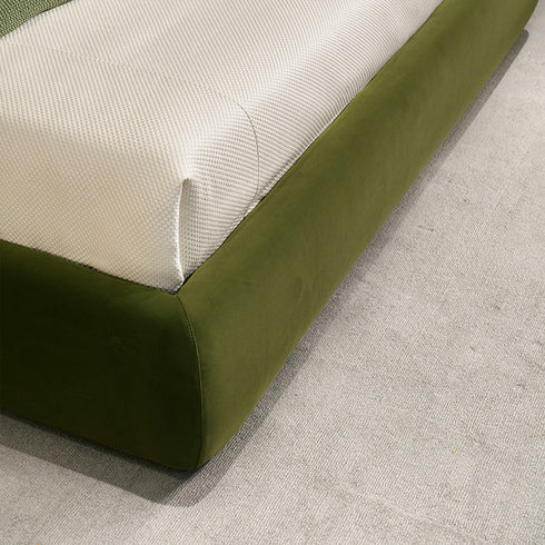 Cameo Velvet Fabric Luxury Wide Round Shaped Headboard Bed Frame