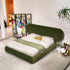 Cameo Velvet Fabric Luxury Wide Round Shaped Headboard Bed Frame