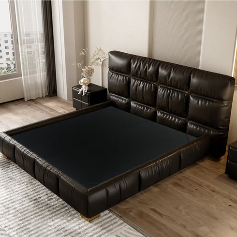 Camryn Technical Fabric Wide Headboard Upholstered Modern Bed Frame