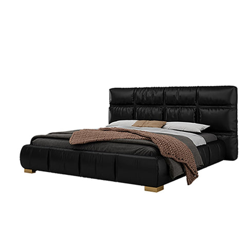 Camryn Technical Fabric Wide Headboard Upholstered Modern Bed Frame
