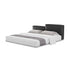 Cariad Technical Fabric Modern High-Low Headboard Floating Bed Frame