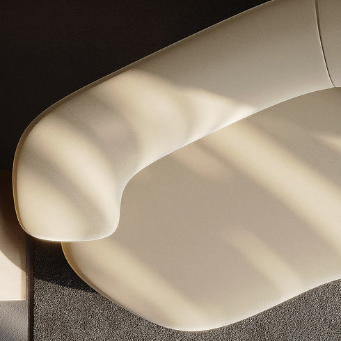 Carrick Velvet Fabric Curved 3-Seater Sofa Shaped Upholstery Sofa