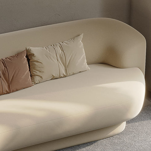 Carrick Velvet Fabric Curved 3-Seater Sofa Shaped Upholstery Sofa