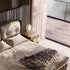 Cary Calf Leather Upholstered Headboard Luxury Bed Frame