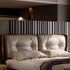Cary Calf Leather Upholstered Headboard Luxury Bed Frame