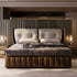 Cary Calf Leather Upholstered Headboard Luxury Bed Frame
