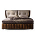 Cary Calf Leather Upholstered Headboard Luxury Bed Frame