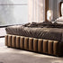 Cary Calf Leather Upholstered Headboard Luxury Bed Frame