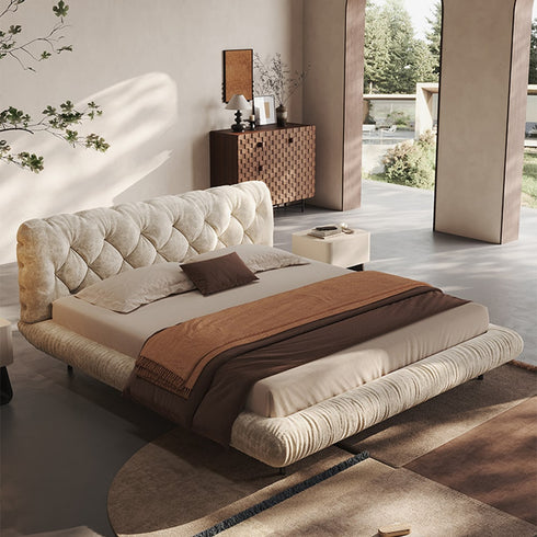 Castro Modern Velvet Fabric Upholstered Bed Frame