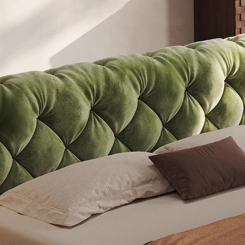 Castro Modern Velvet Fabric Upholstered Bed Frame