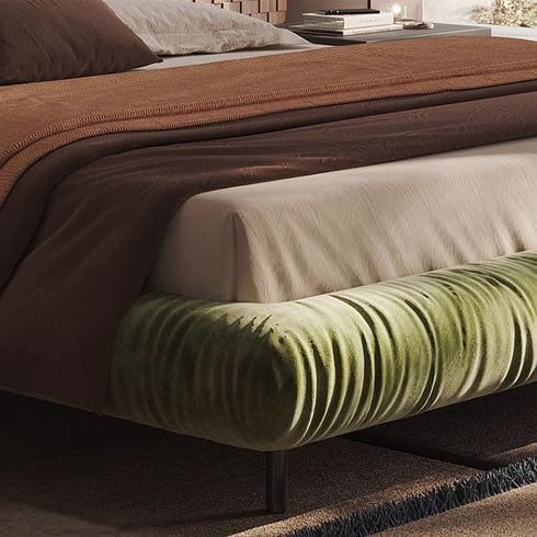 Castro Modern Velvet Fabric Upholstered Bed Frame