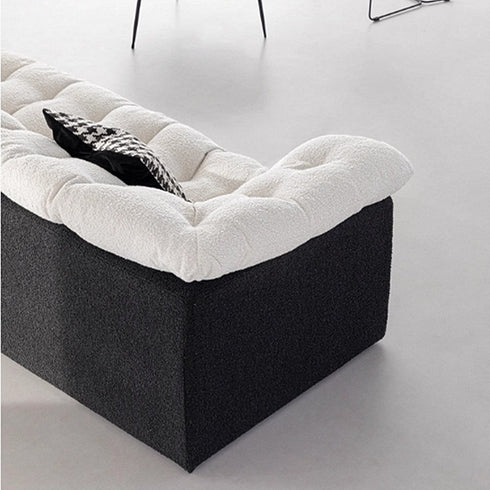 Caton Black+White Boucle 3 Seater Sofa Minimalist Couch