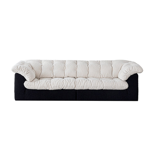 Caton Black+White Boucle 3 Seater Sofa Minimalist Couch