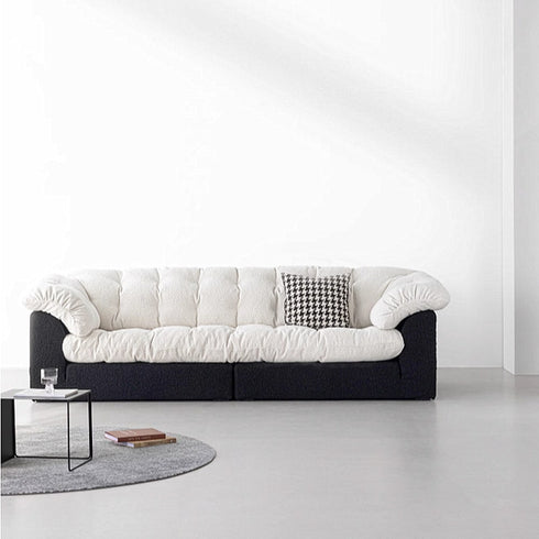 Caton Black+White Boucle 3 Seater Sofa Minimalist Couch