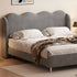Ceres Wave Shaped Headboard Velvet Fabric Modern Bed Frame